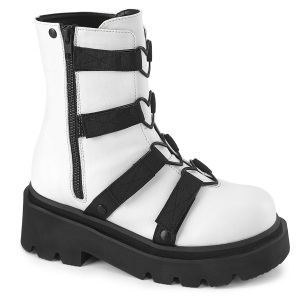 Vegan 6,5 cm RENEGADE-50 demoniacult alternatief boots met plateau wit