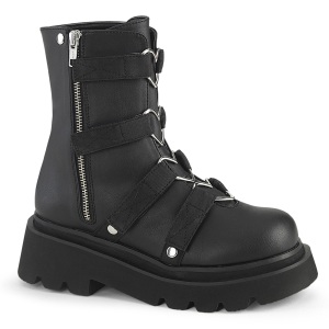 Vegan 6,5 cm RENEGADE-50 demoniacult alternatief boots met plateau zwart