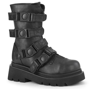 Vegan 6,5 cm RENEGADE-55 alternative ankle boots platform black