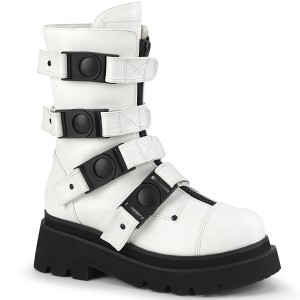 Vegan 6,5 cm RENEGADE-55 demoniacult alternatief boots met plateau wit