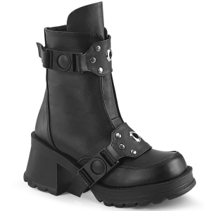 Vegan 7 cm Demonia BRATTY-56 chunky heel ankle boots