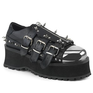 Vegan 7 cm GRAVEDIGGER-03 Plateau Gothic Schoenen Mannen