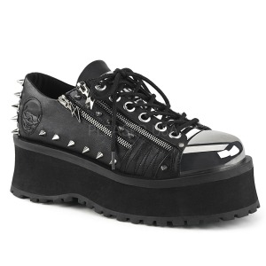 Vegan 7 cm GRAVEDIGGER-04 Plateau Gothic Schoenen Mannen