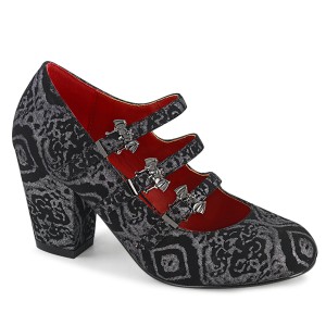 Vegan 8 cm VIVIKA-38 gothic maryjane pumps met vleermuisvleugels