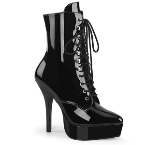 Vegan black 13,5 cm INDULGE-1020-1 transvestite ankle booties