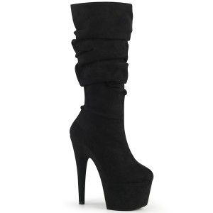 Vegan suede 18 cm ADORE-1061 Exotic pole dance boots in black