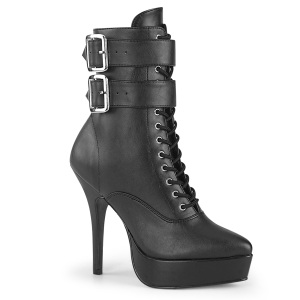 Vegan zwart 13,5 cm INDULGE-1026 Mannen ankle boots high heels