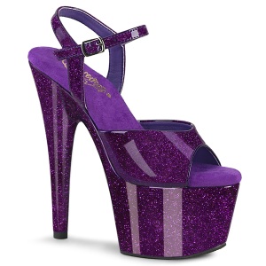 Violet 18 cm ADORE-709GP glitter plateau sandalen met hak