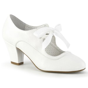 White 6,5 cm WIGGLE-32 retro vintage cuben heels maryjane pumps