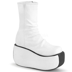 White Faux Suede 9 cm VIOLET-100 demonia ankle boots platform