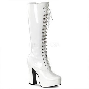 White Shiny 13 cm ELECTRA-2020 High Heeled Womens Boots for Men