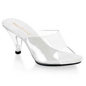 White Transparent 8 cm BELLE-301 High Women Mules Shoes for Men