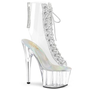 White transparent 18 cm ADORE-1016C-2 Exotic stripper ankle boots
