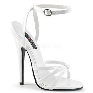 Wit 15 cm Devious DOMINA-108 sandalen met naaldhak