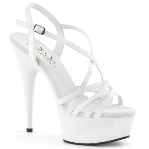 Wit 15 cm Pleaser DELIGHT-613 Sandalen met hoge hakken