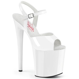 Witte hakken 20 cm NAUGHTY-809 pleaser sandalen hoge hakken plateau