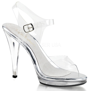 Zilver 11,5 cm FLAIR-408 high heels schoenen voor travestie