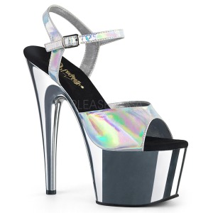 Zilver 18 cm ADORE-709HGCH Hologram plateau hoge hakken