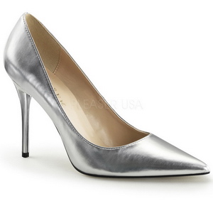 Zilver Mat 10 cm CLASSIQUE-20 Hoge Hakken Pumps voor Heren