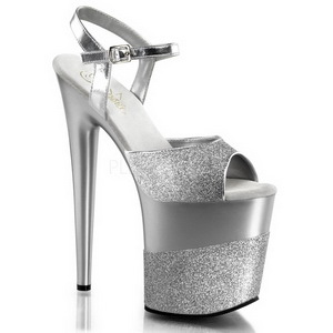 Zilver Schitteren 20 cm Pleaser FLAMINGO-809-2G High Heels Plateau