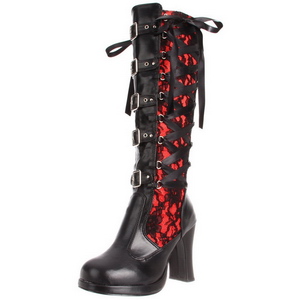 Zwart 10 cm CRYPTO-106 lolita laarzen gothic met dikke zolen