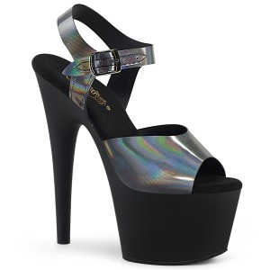 Zwart 18 cm ADORE-708N-DT Hologram plateau hoge hakken