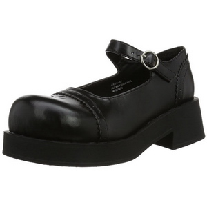 Zwart 5 cm CRUX-07 lolita damesschoenen met plateauzolen