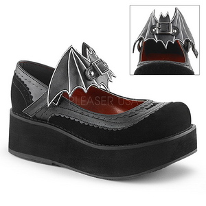 Zwart 6 cm DemoniaCult SPRITE-09 gothic plateau schoenen