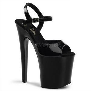 Zwart Gelakt 20 cm Pleaser XTREME-809 High Heels Plateau