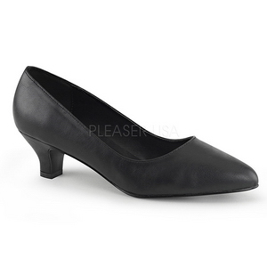 Zwart Kunstleer 5 cm FAB-420W Dames pumps met lage hak