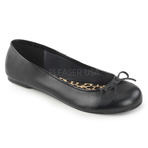 Zwart Kunstleer ANNA-01 grote maten ballerina´s schoenen