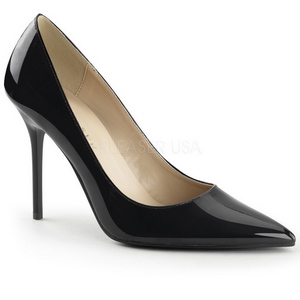 Zwart Lak 10 cm CLASSIQUE-20 Hoge Hakken Pumps voor Heren