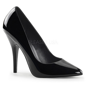 Zwart Lak 13 cm SEDUCE-420 Hoge Hakken Pumps voor Heren