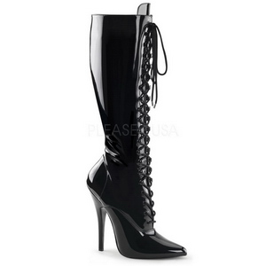 Zwart Lak 15 cm DOMINA-2020 Dameslaarzen met hak voor Heren