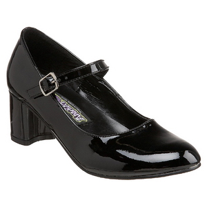 Zwart Lak 5 cm SCHOOLGIRL-50 Klassieke Pumps met Hakken