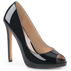 Zwart Lakleer 13 cm SEXY-42 Klassieke Pumps met Hakken