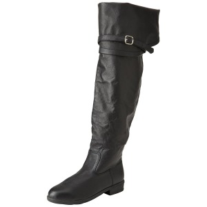 Zwart Leder 4 cm MAVERICK-2045 Overknee Laarzen voor Heren