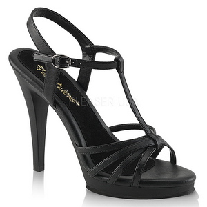 Zwart Mat 12 cm FLAIR-420 Dames Sandalen met Hak