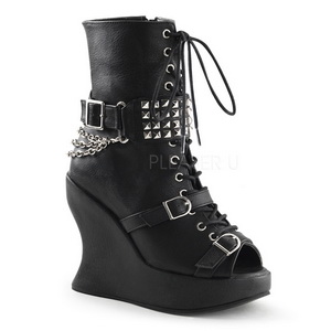 Zwart Mat 13 cm BRAVO-89 Gothic Enkellaarzen
