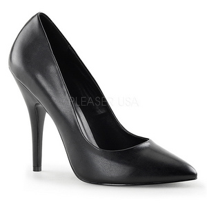 Zwart Mat 13 cm SEDUCE-420 Hoge Hakken Pumps voor Heren