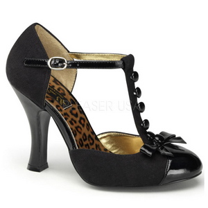 Zwart Suede 10 cm SMITTEN-10 Rockabilly pumps met hoge hakken