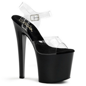 Zwart Transparant 19 cm TABOO-708 Plateau Hoge Hakken