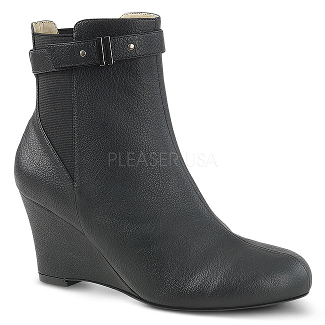 black leatherette ankle boot