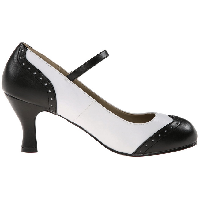 Zwart sales witte pumps