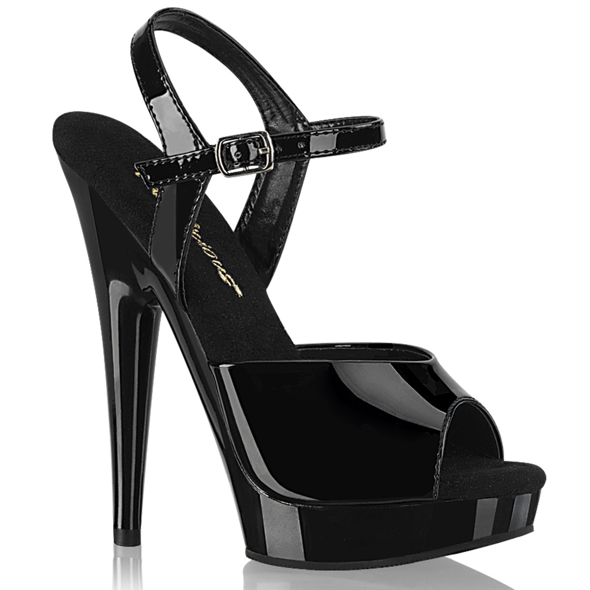 Black sandals platform 15 cm SULTRY 609 Fabulicious high heels sandals