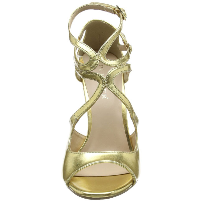 Gold Matte 13 cm AMUSE 15 High Heeled Evening Sandals Gold 13 cm Pleaser AMUSE 13 Sandaletten mit high heels