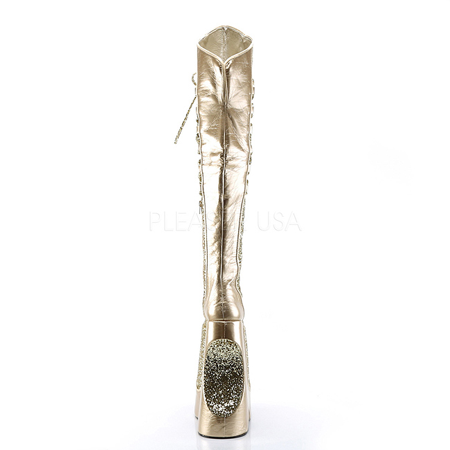 Goud Glitter 22 cm FABULOUS 3035 Overknee Laarzen Drag Queen Goud Glitter 22 cm FABULOUS 3035 Overknee Laarzen Drag Queen