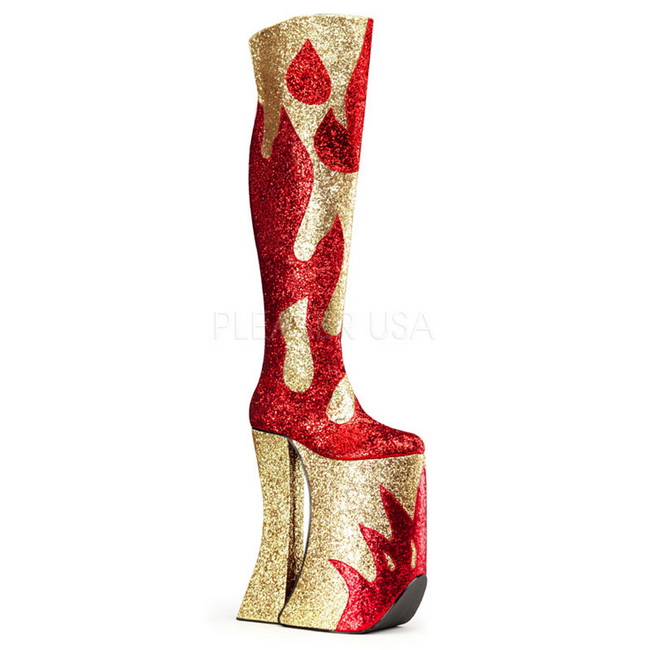 Goud Glitter 28 cm SPLASHY 3020 Overknee Laarzen Drag Queen Goud Glitter 28 cm SPLASHY 3020 Overknee Laarzen Drag Queen