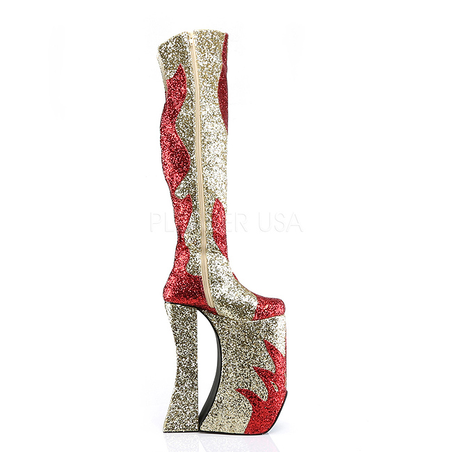 Goud Glitter 28 cm SPLASHY 3020 Overknee Laarzen Drag Queen Goud Glitter 28 cm SPLASHY 3020 Overknee Laarzen Drag Queen