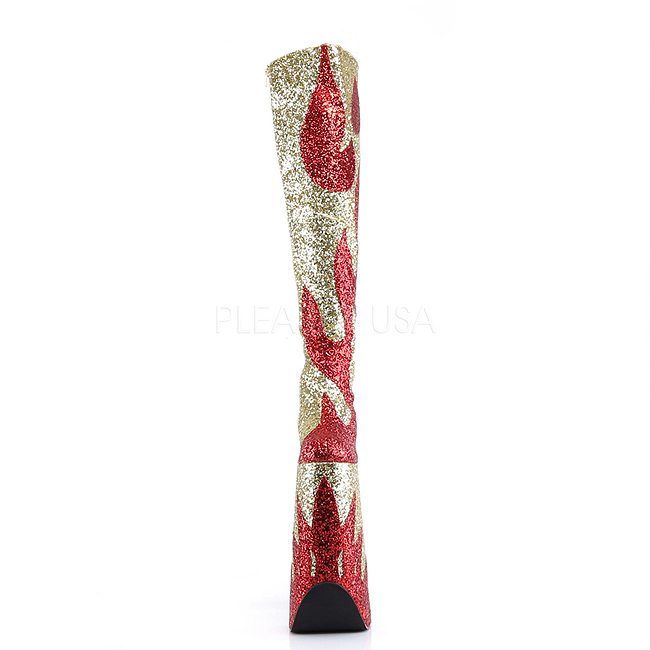 Goud Glitter 28 cm SPLASHY 3020 Overknee Laarzen Drag Queen Goud Glitter 28 cm SPLASHY 3020 Overknee Laarzen Drag Queen